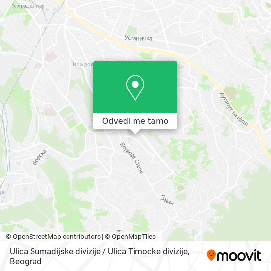 Ulica Sumadijske divizije / Ulica Timocke divizije mapa