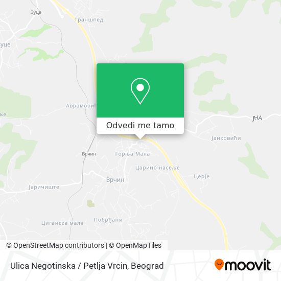 Ulica Negotinska / Petlja Vrcin mapa