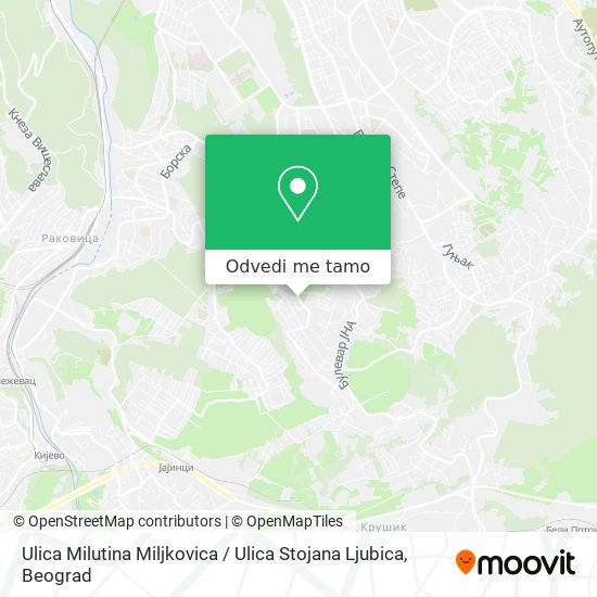Ulica Milutina Miljkovica / Ulica Stojana Ljubica mapa