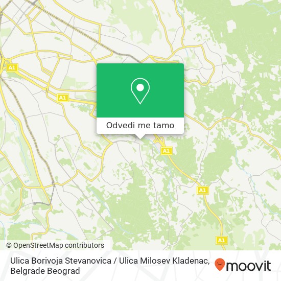 Ulica Borivoja Stevanovica / Ulica Milosev Kladenac mapa