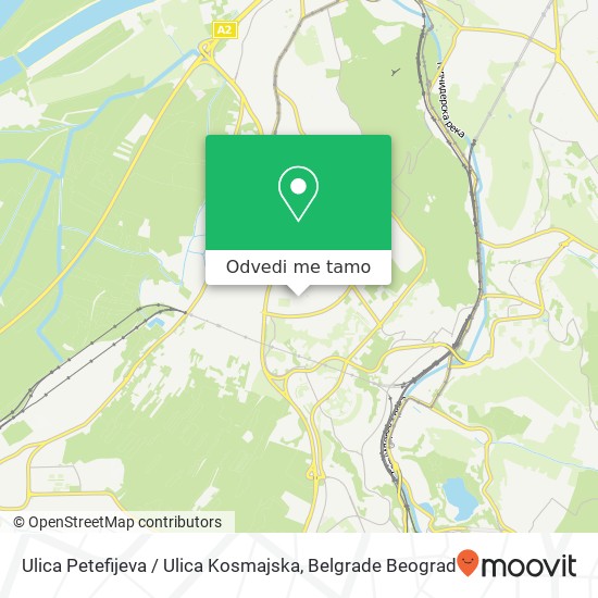 Ulica Petefijeva / Ulica Kosmajska mapa