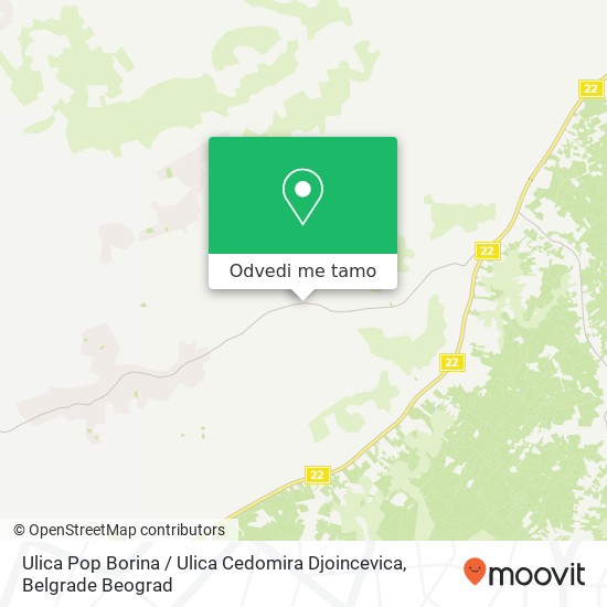 Ulica Pop Borina / Ulica Cedomira Djoincevica mapa