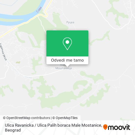 Ulica Ravanicka / Ulica Palih boraca Male Mostanice mapa