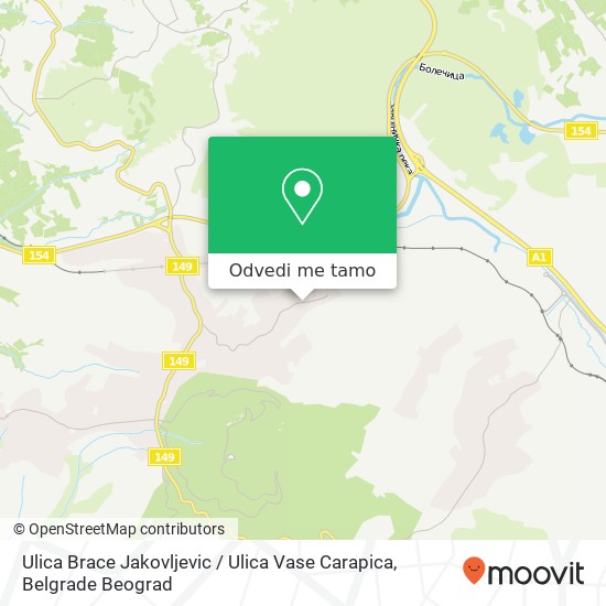 Ulica Brace Jakovljevic / Ulica Vase Carapica mapa