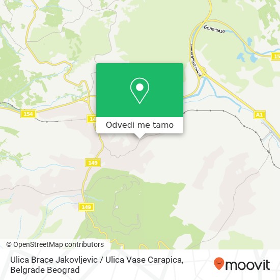 Ulica Brace Jakovljevic / Ulica Vase Carapica mapa