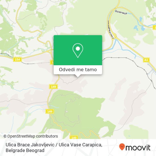 Ulica Brace Jakovljevic / Ulica Vase Carapica mapa