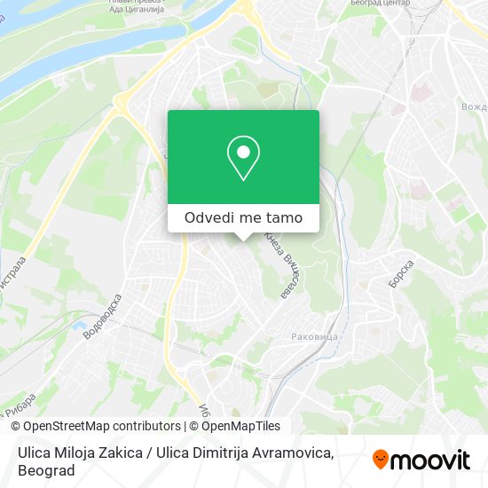 Ulica Miloja Zakica / Ulica Dimitrija Avramovica mapa