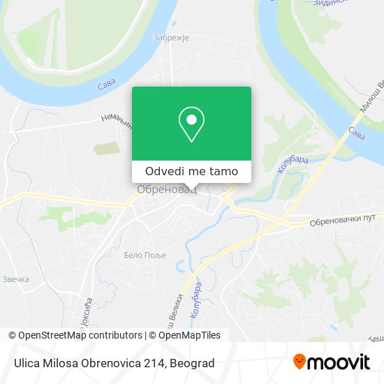 Ulica Milosa Obrenovica 214 mapa