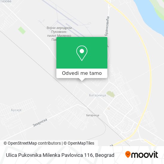 Ulica Pukovnika Milenka Pavlovica 116 mapa
