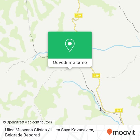 Ulica Milovana Glisica / Ulica Save Kovacevica mapa