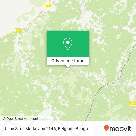 Ulica Sime Markovica 114А mapa