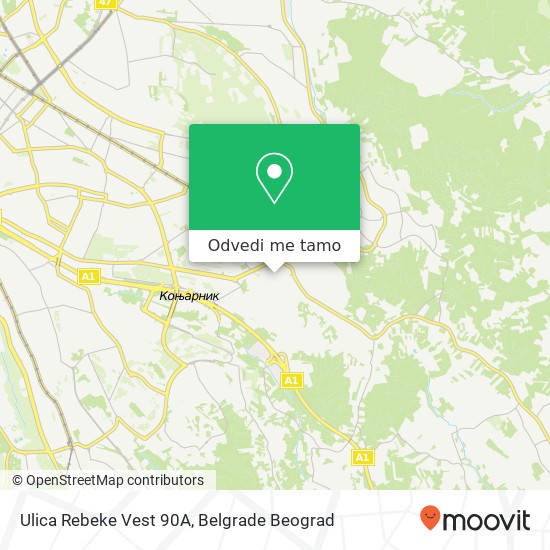 Ulica Rebeke Vest 90А mapa