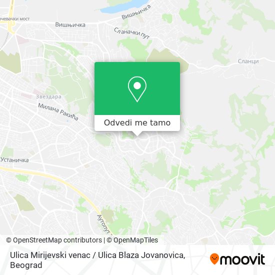 Ulica Mirijevski venac / Ulica Blaza Jovanovica mapa