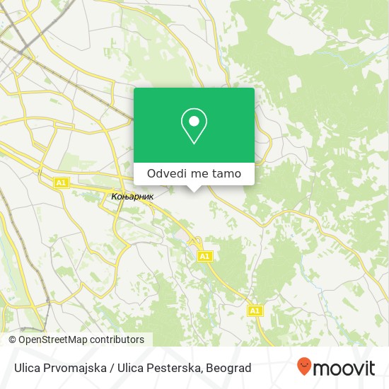 Ulica Prvomajska / Ulica Pesterska mapa