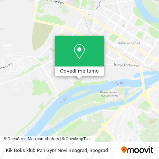 Kik Boks klub Pan Gym Novi Beograd mapa