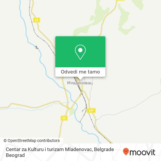 Centar za Kulturu i turizam Mladenovac mapa