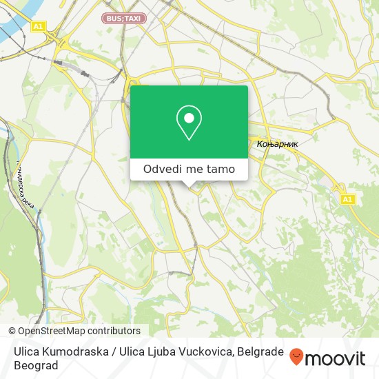 Ulica Kumodraska / Ulica Ljuba Vuckovica mapa