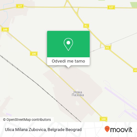 Ulica Milana Zubovica mapa