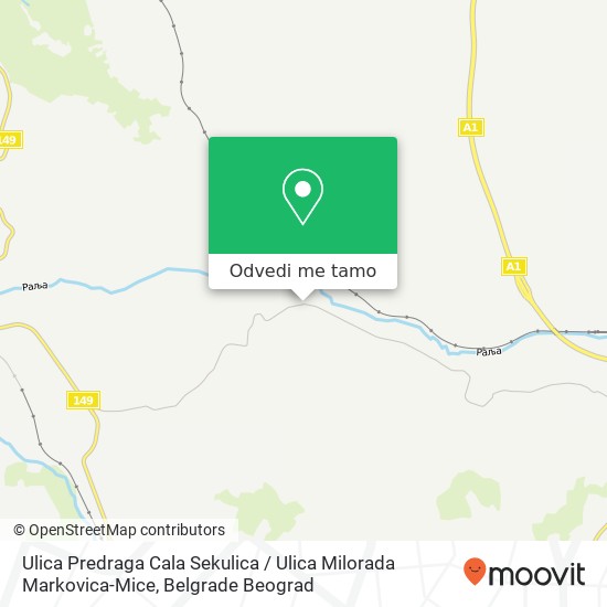Ulica Predraga Cala Sekulica / Ulica Milorada Markovica-Mice mapa