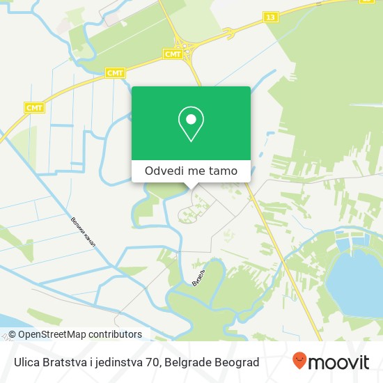 Ulica Bratstva i jedinstva 70 mapa