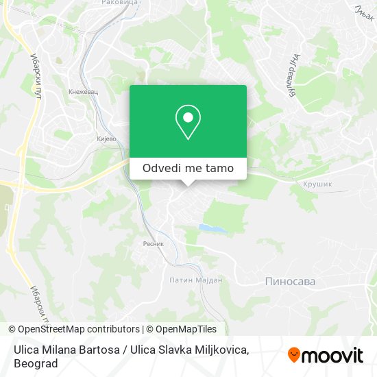 Ulica Milana Bartosa / Ulica Slavka Miljkovica mapa