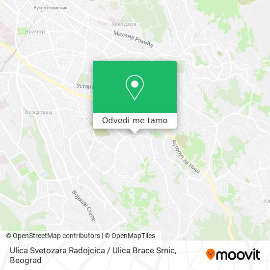 Ulica Svetozara Radojcica / Ulica Brace Srnic mapa