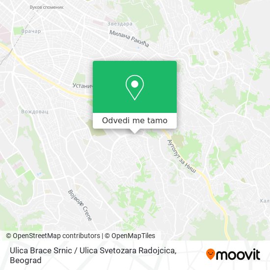 Ulica Brace Srnic / Ulica Svetozara Radojcica mapa