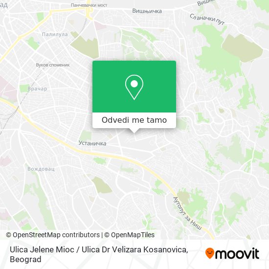 Ulica Jelene Mioc / Ulica Dr Velizara Kosanovica mapa