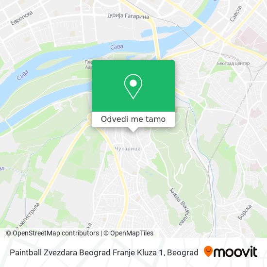 Paintball Zvezdara Beograd Franje Kluza 1 mapa