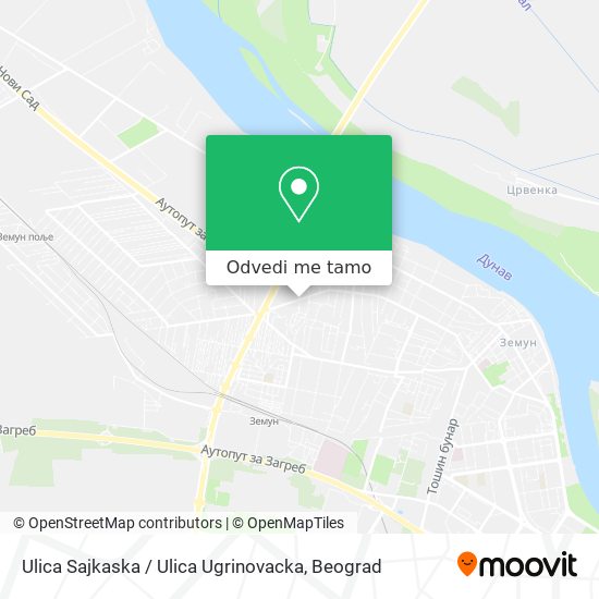 Ulica Sajkaska / Ulica Ugrinovacka mapa