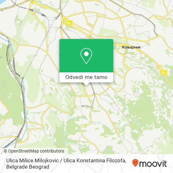 Ulica Milice Milojkovic / Ulica Konstantina Filozofa mapa