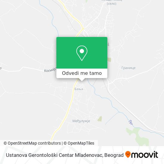 Ustanova Gerontološki Centar Mladenovac mapa