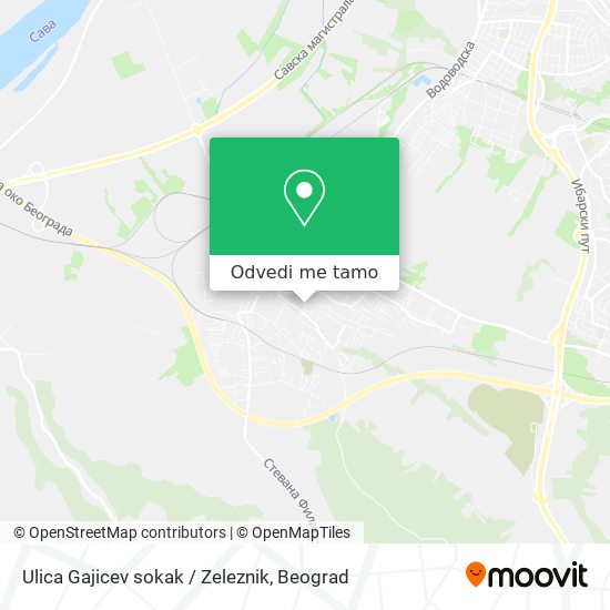 Ulica Gajicev sokak / Zeleznik mapa