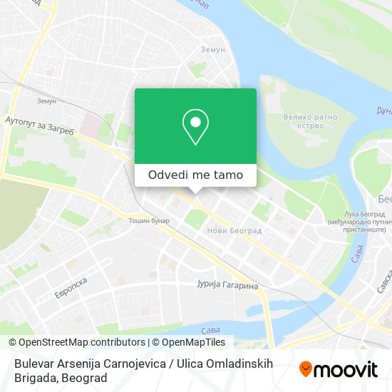 Bulevar Arsenija Carnojevica / Ulica Omladinskih Brigada mapa