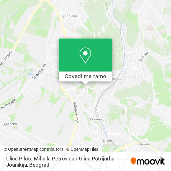 Ulica Pilota Mihaila Petrovica / Ulica Patrijarha Joanikija mapa