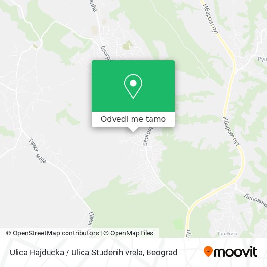 Ulica Hajducka / Ulica Studenih vrela mapa