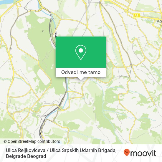 Ulica Reljkoviceva / Ulica Srpskih Udarnih Brigada mapa