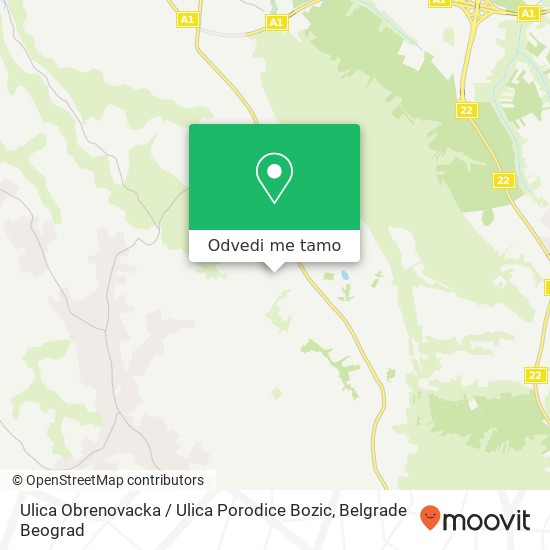 Ulica Obrenovacka / Ulica Porodice Bozic mapa