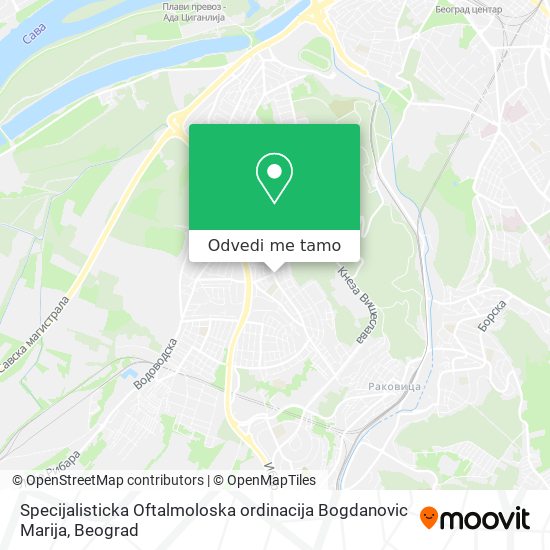 Specijalisticka Oftalmoloska ordinacija Bogdanovic Marija mapa