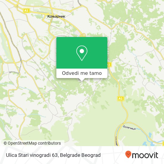 Ulica Stari vinogradi 63 mapa