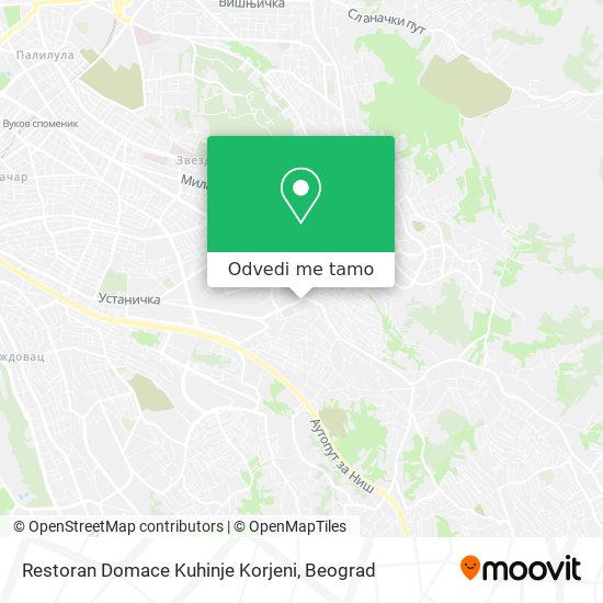 Restoran Domace Kuhinje Korjeni mapa