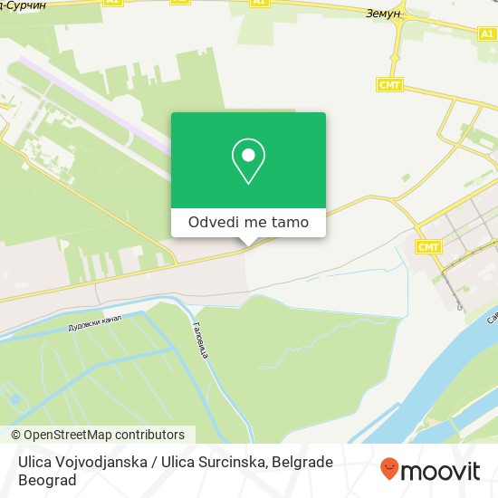 Ulica Vojvodjanska / Ulica Surcinska mapa