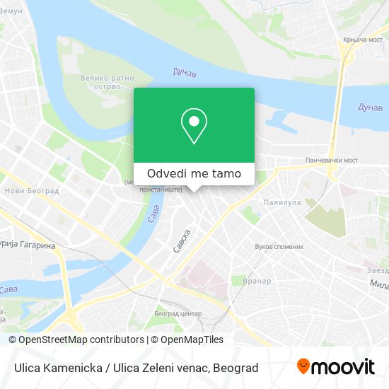Ulica Kamenicka / Ulica Zeleni venac mapa