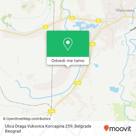 Ulica Draga Vukovica Korcagina 259 mapa