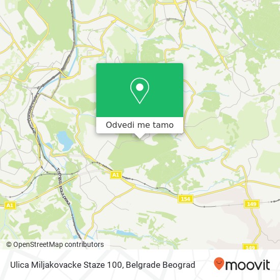 Ulica Miljakovacke Staze 100 mapa