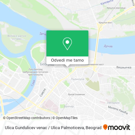 Ulica Gundulicev venac / Ulica Palmoticeva mapa