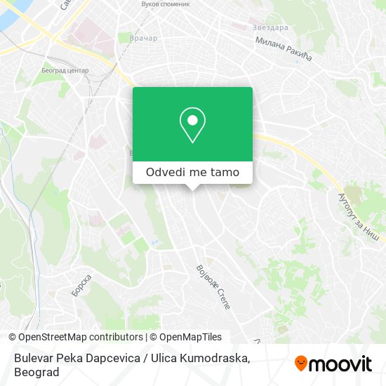 Bulevar Peka Dapcevica / Ulica Kumodraska mapa