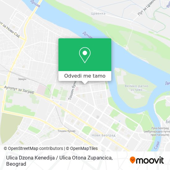 Ulica Dzona Kenedija / Ulica Otona Zupancica mapa