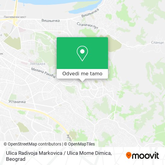 Ulica Radivoja Markovica / Ulica Mome Dimica mapa