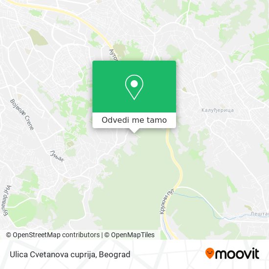 Ulica Cvetanova cuprija mapa